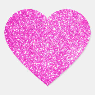 Sticker Cœur Paillette rose