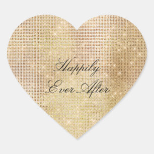 Sticker Cœur Paillettes Glam Or