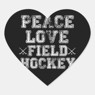 Sticker Cœur Paix, amour, hockey de champ