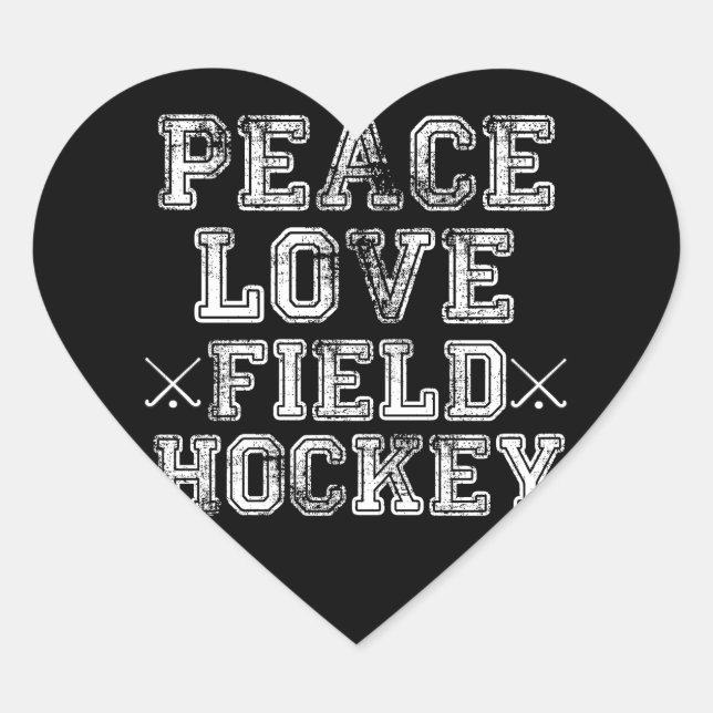 Sticker Cœur Paix, Amour, Hockey sur gazon (Devant)