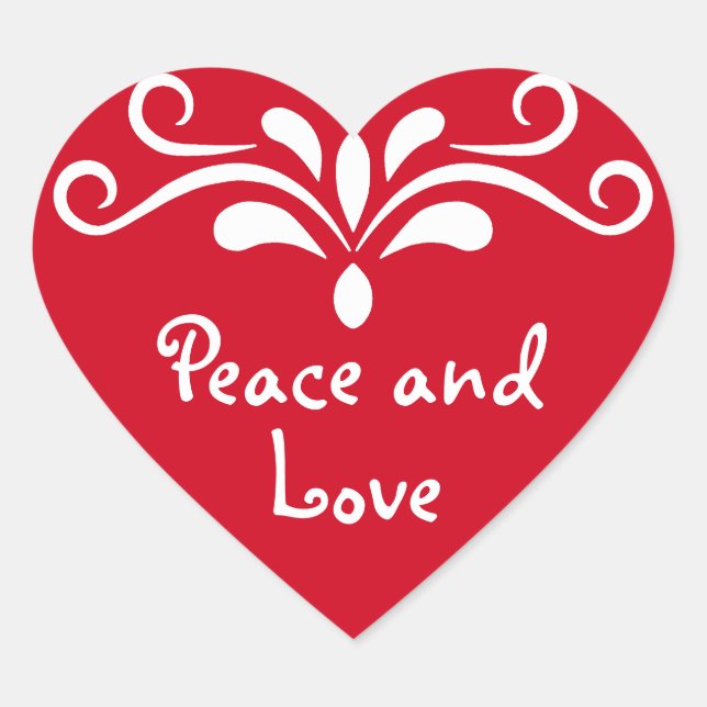 Sticker Cœur Paix et amour pour Noël (Devant)