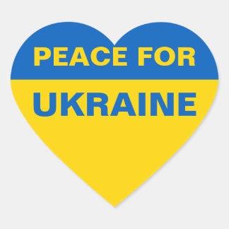 Sticker Cœur Paix pour l'Ukraine Pavillon ukrainien