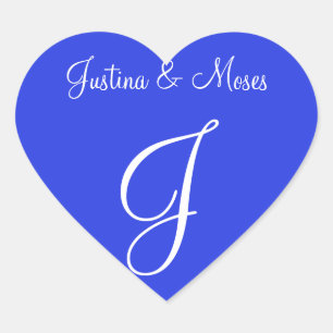Sticker Cœur Palatinat Bleu Vos Propres Mariages Monogrammes