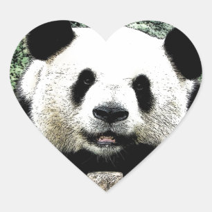 Sticker Cœur Panda