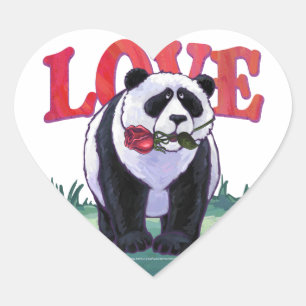 Sticker Cœur Panda Bear Saint Valentin
