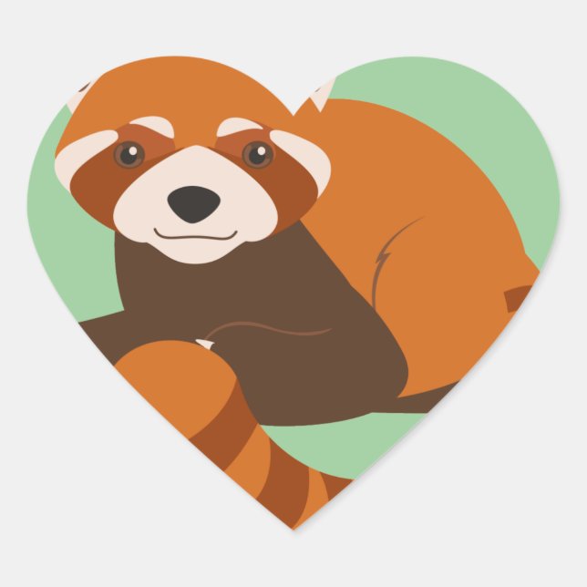 Sticker Cœur Panda rouge mignonne (Devant)