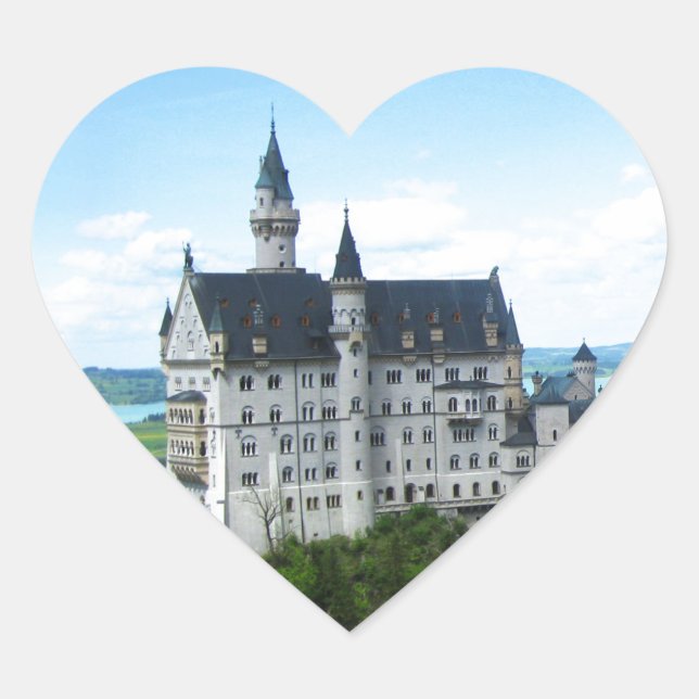 Sticker Cœur Panorama de Neuschwanstein (Devant)