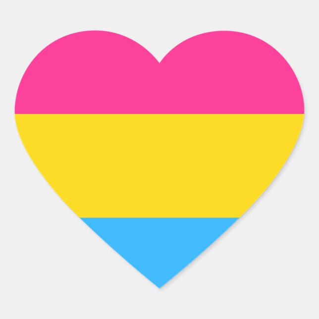 Sticker Cœur Pansexuel (Devant)