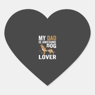 Sticker Cœur Papa amateur de chien est formidable