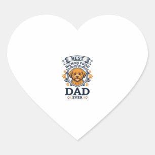 Sticker Cœur Papa Bichon Frise pour toujours Empreintes de patt
