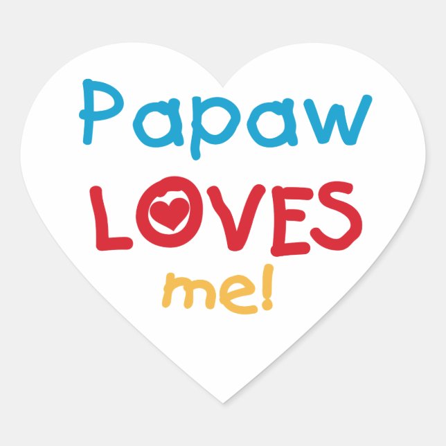 Sticker Cœur Papaw Loves Me T-shirts et cadeaux (Devant)