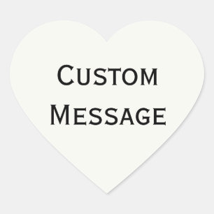 Sticker Cœur Papier blanc avec message personnalisé