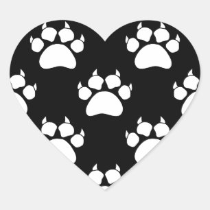 Sticker Cœur Papiers et Motifs blancs pour chats Imprimer