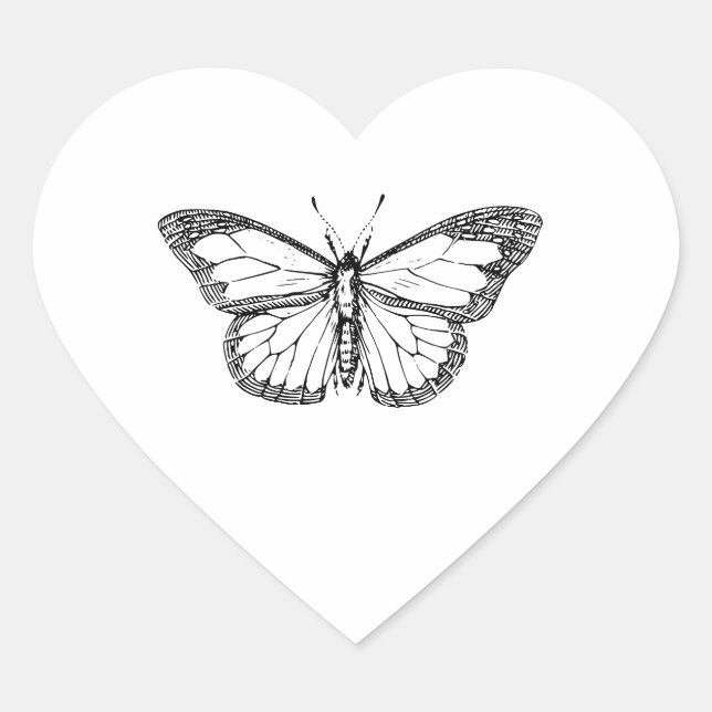 Sticker Cœur Papillon (Devant)