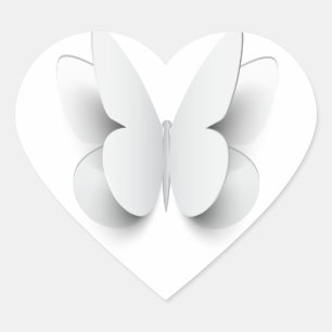 Sticker Cœur Papillon - coupé à partir de papier