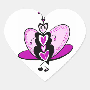 Sticker Cœur papillon d'amour Valentine