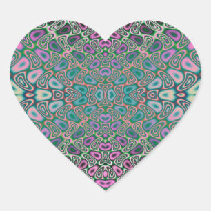 Sticker Cœur Papillon Hologramme multicolore Fractal Abstrait