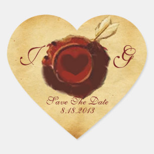 STICKER CŒUR PARCHEMENT DE SCELLULAIRE DE CIRE DU COEUR D'ANGE 