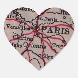 Sticker Cœur Paris vintage France CARTE CARDIAQUE