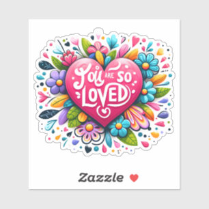Sticker Coeur parmi les fleurs inspire l'amour