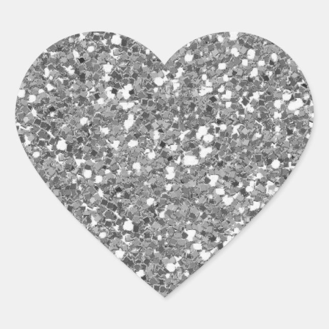 Sticker Coeur Parties scintillant Argent (Faux) (Devant)