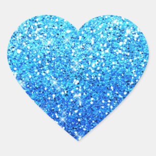 Sticker Cœur Parties scintillant bleues Étincelles Texture