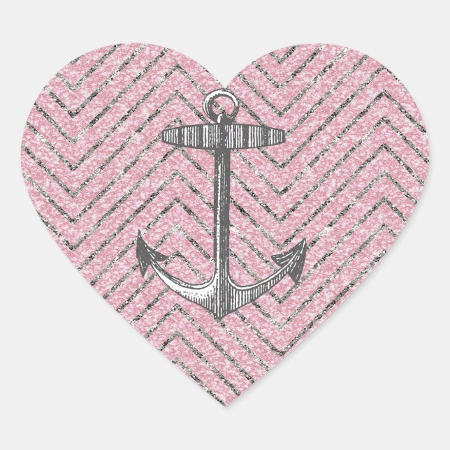Sticker Cœur Parties scintillant d'argent rose Fille Motif Chev (Devant)
