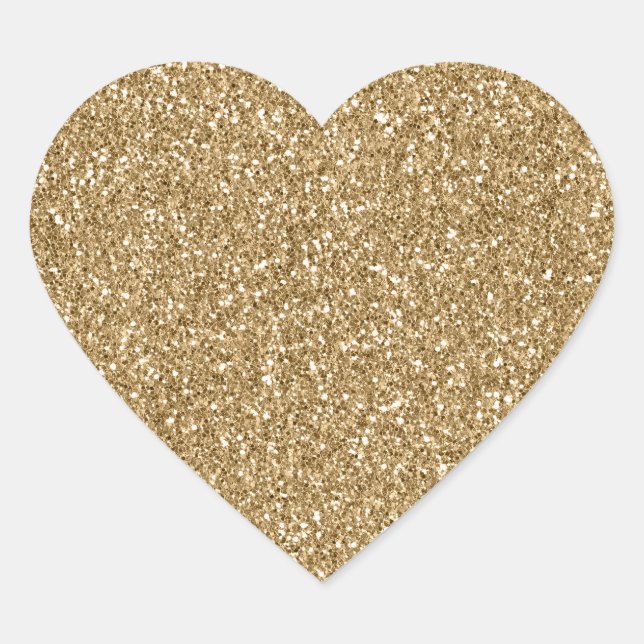 Sticker Cœur Parties scintillant d'étincelle Glam Glitzy Gold (Devant)