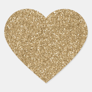 Sticker Cœur Parties scintillant d'étincelle Glam Glitzy Gold