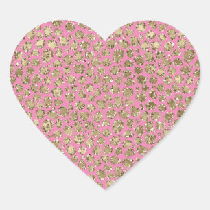 Sticker Cœur Parties scintillant en or rose glam Empreinte de l