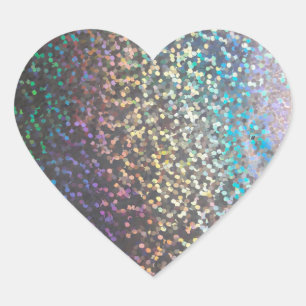 Sticker Cœur Parties scintillant étincelante confetti multicoul