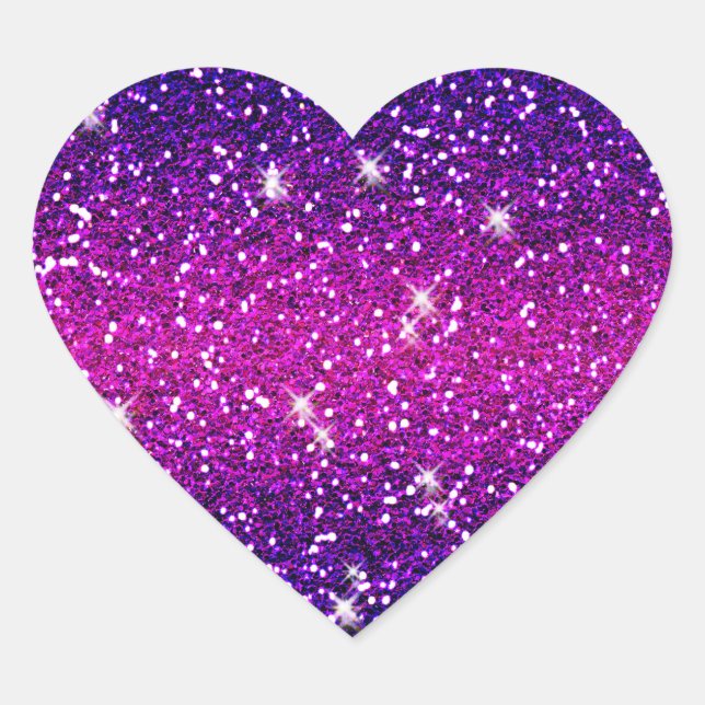Sticker Cœur Parties scintillant Étincelles Purple Pink Texture (Devant)
