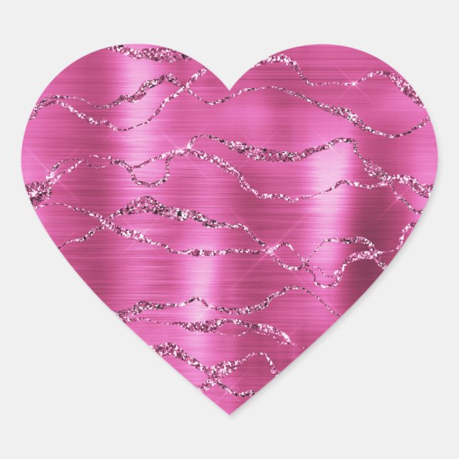 Sticker Cœur Parties scintillant Girl Rose Glitz (Devant)
