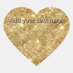Sticker Cœur Parties scintillant Gold Ajoutez votre propre Stic