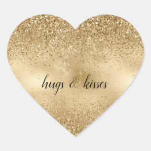 Sticker Cœur Parties scintillant Gold Glitzy