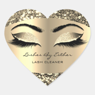 Sticker Cœur Parties scintillant Gold Lashes Par Cleaner Heart 