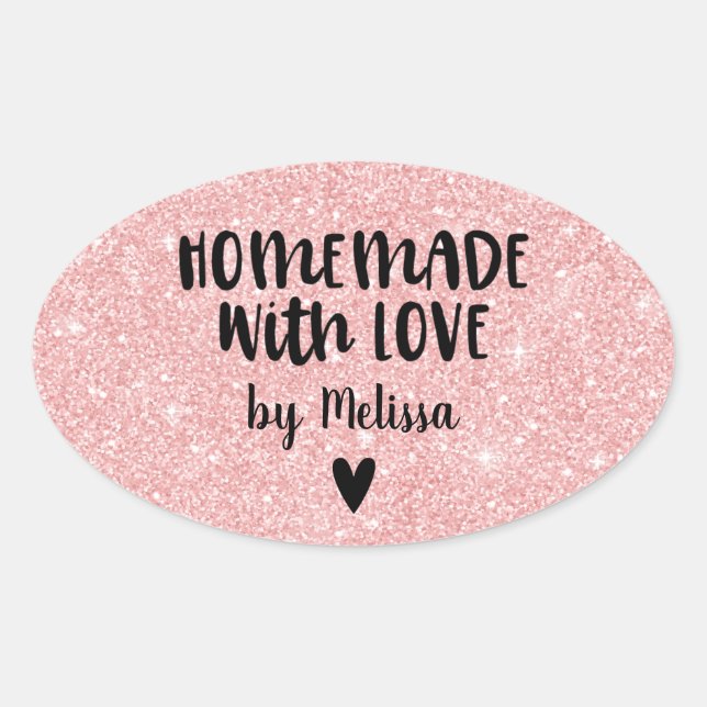 Sticker Coeur Parties scintillant Rose Amour Fait  (Devant)