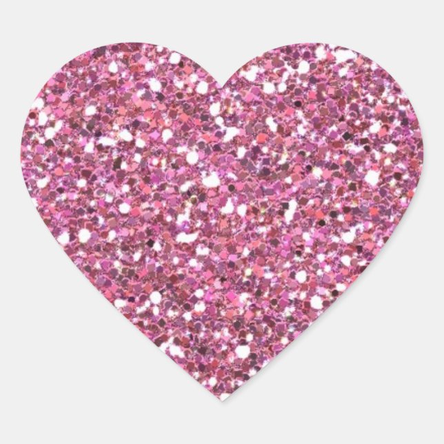 Sticker Cœur Parties scintillant rose brillant (Devant)