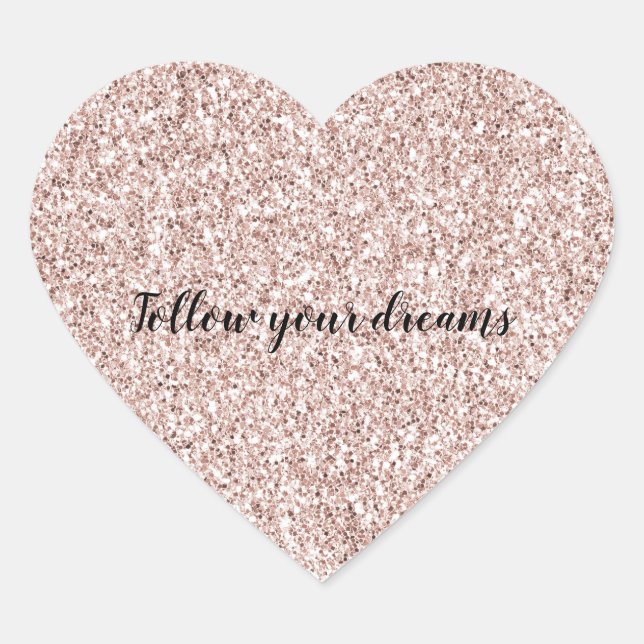 Sticker Cœur Parties scintillant rose brillante (Devant)