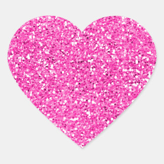 Sticker Cœur Parties scintillant rose chaud