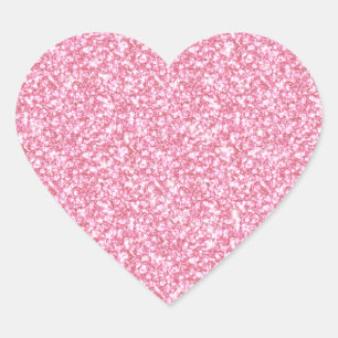 Sticker Cœur Parties scintillant rose fille imprimée