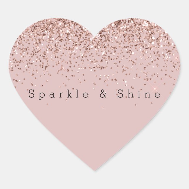 Sticker Cœur Parties scintillant rose Gold Sparkle Faux (Devant)