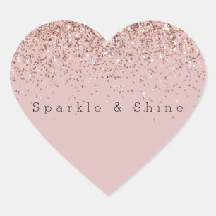 Sticker Cœur Parties scintillant rose Gold Sparkle Faux