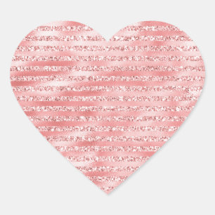 Sticker Cœur Parties scintillant rose melon