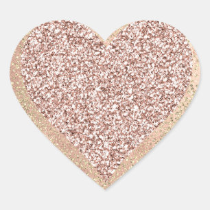 Sticker Cœur Parties scintillant Rose Or Girl Blush Lux Heart B