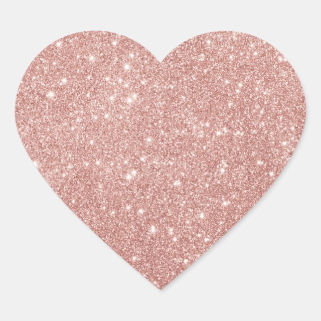 Sticker Cœur Parties scintillant rose rose or (Devant)