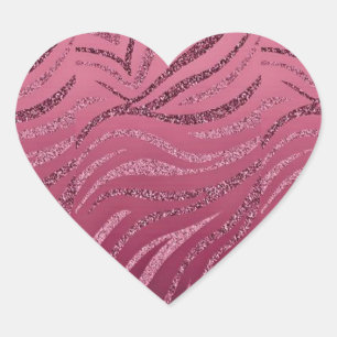 Sticker Cœur Parties scintillant rose Zebrès