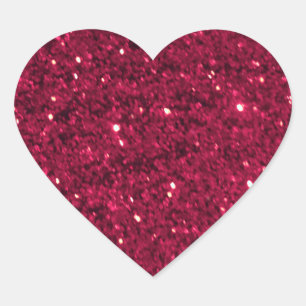 Sticker Cœur Parties scintillant rouge foncé