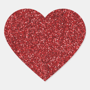 Sticker Cœur Parties scintillant rouge Glitz
