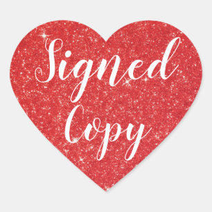 Sticker Cœur Parties scintillant rouge Signé Copie Romance Aute